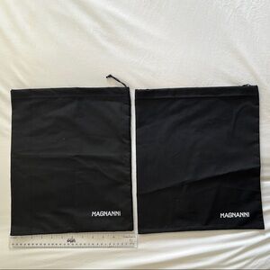 2 NEW Magnanni Elegant Black Fabric DUST BAG Cover for shoes, handbag, belts